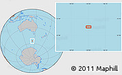 Gray Location Map of the area around 55° 19' 2" S, 142° 52' 30" E