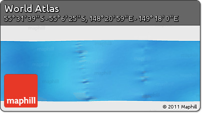 Physical Panoramic Map of the Area around 55° 19' 2" S, 148° 49' 29" E