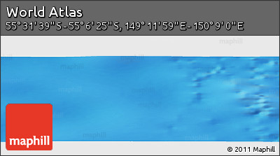 Physical Panoramic Map of the Area around 55° 19' 2" S, 149° 40' 30" E