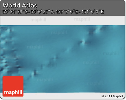 Satellite 3D Map of the Area around 55° 19' 2" S, 150° 31' 30" E