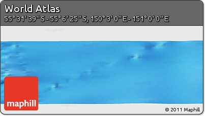 Physical Panoramic Map of the Area around 55° 19' 2" S, 150° 31' 30" E