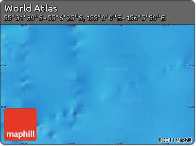 Physical Map of the Area around 55° 19' 2" S, 155° 37' 30" E