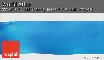 Physical Panoramic Map of the Area around 55° 19' 2" S, 164° 7' 30" E