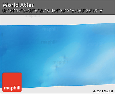 Physical 3D Map of the Area around 55° 19' 2" S, 164° 58' 29" E