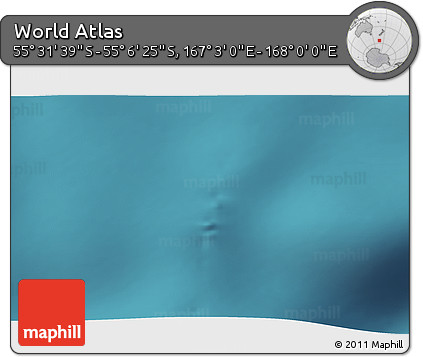 Satellite 3D Map of the Area around 55° 19' 2" S, 167° 31' 30" E