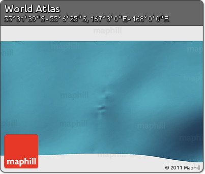 Satellite 3D Map of the Area around 55° 19' 2" S, 167° 31' 30" E
