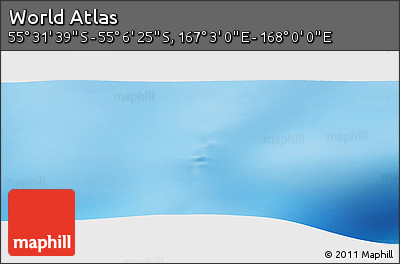 Physical Panoramic Map of the Area around 55° 19' 2" S, 167° 31' 30" E