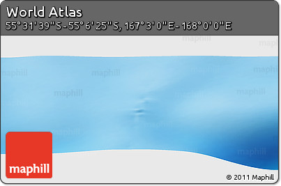 Physical Panoramic Map of the Area around 55° 19' 2" S, 167° 31' 30" E