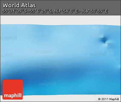 Physical 3D Map of the Area around 55° 19' 2" S, 168° 22' 30" E