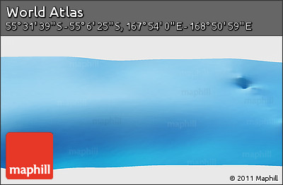 Physical Panoramic Map of the Area around 55° 19' 2" S, 168° 22' 30" E