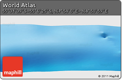 Physical Panoramic Map of the Area around 55° 19' 2" S, 168° 22' 30" E