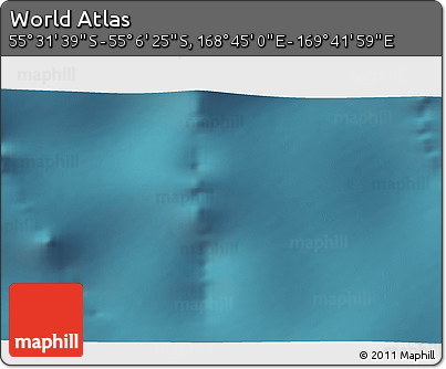 Satellite 3D Map of the Area around 55° 19' 2" S, 169° 13' 29" E