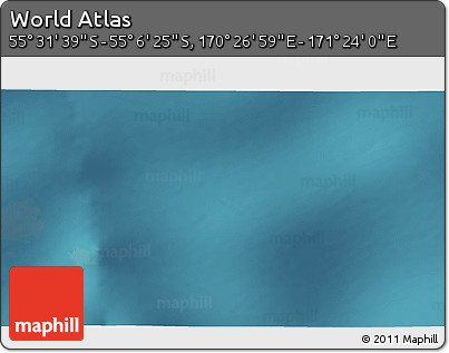 Satellite 3D Map of the Area around 55° 19' 2" S, 170° 55' 30" E
