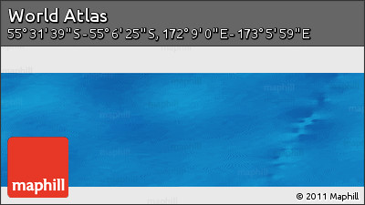 Physical Panoramic Map of the Area around 55° 19' 2" S, 172° 37' 30" E