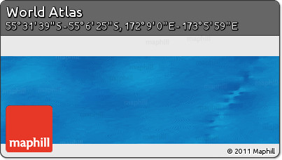 Physical Panoramic Map of the Area around 55° 19' 2" S, 172° 37' 30" E