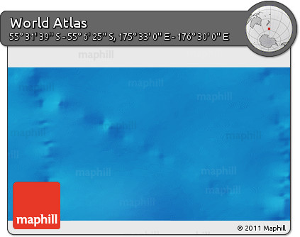 Physical 3D Map of the Area around 55° 19' 2" S, 176° 1' 30" E
