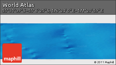 Physical Panoramic Map of the Area around 55° 19' 2" S, 176° 52' 30" E