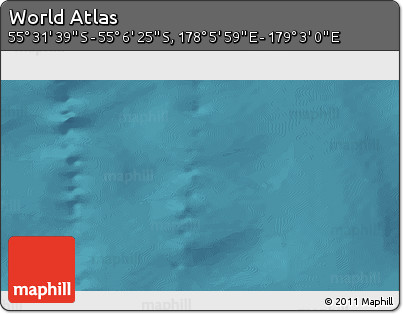 Satellite 3D Map of the Area around 55° 19' 2" S, 178° 34' 29" E