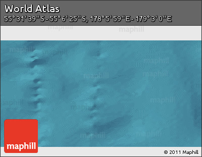 Satellite 3D Map of the Area around 55° 19' 2" S, 178° 34' 29" E