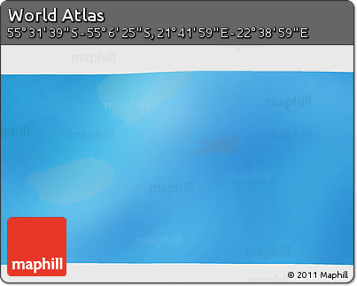 Physical 3D Map of the Area around 55° 19' 2" S, 22° 10' 29" E