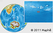 Physical Location Map of the area around 55° 19' 2" S, 46° 49' 30" E