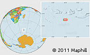 Political Location Map of the area around 55° 19' 2" S, 46° 49' 30" E