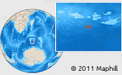 Shaded Relief Location Map of the area around 55° 19' 2" S, 46° 49' 30" E