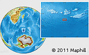 Physical Location Map of the area around 55° 19' 2" S, 47° 40' 29" E
