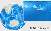 Shaded Relief Location Map of the area around 55° 19' 2" S, 49° 22' 30" E