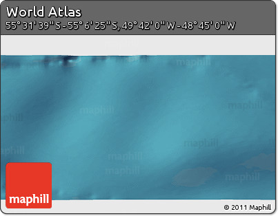 Satellite 3D Map of the Area around 55° 19' 2" S, 49° 13' 30" W
