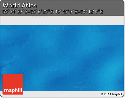 Shaded Relief 3D Map of the Area around 55° 19' 2" S, 50° 13' 30" E