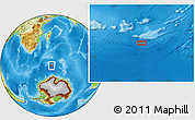 Physical Location Map of the area around 55° 19' 2" S, 50° 13' 30" E