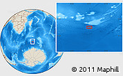 Shaded Relief Location Map of the area around 55° 19' 2" S, 50° 13' 30" E