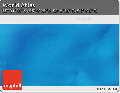 Physical 3D Map of the Area around 55° 19' 2" S, 53° 37' 30" E