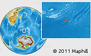 Physical Location Map of the area around 55° 19' 2" S, 54° 28' 30" E