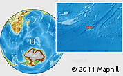 Physical Location Map of the area around 55° 19' 2" S, 55° 19' 30" E
