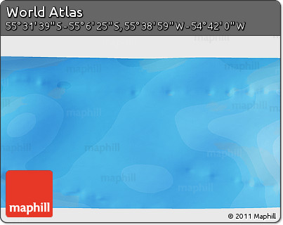 Political 3D Map of the Area around 55° 19' 2" S, 55° 10' 29" W