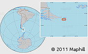 Gray Location Map of the area around 55° 19' 2" S, 64° 31' 30" W
