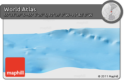 Physical Panoramic Map of the Area around 55° 19' 2" S, 72° 10' 30" W