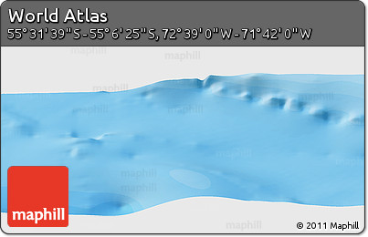 Political Panoramic Map of the Area around 55° 19' 2" S, 72° 10' 30" W