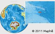 Physical Location Map of the area around 55° 19' 2" S, 80° 49' 29" E
