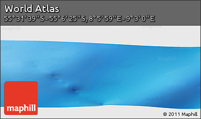 Physical Panoramic Map of the Area around 55° 19' 2" S, 8° 34' 29" E