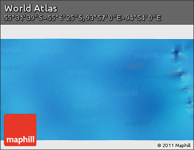 Physical 3D Map of the Area around 55° 19' 2" S, 94° 25' 30" E