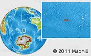 Physical Location Map of the area around 55° 19' 2" S, 94° 25' 30" E