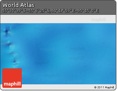 Physical 3D Map of the Area around 55° 19' 2" S, 95° 16' 30" E