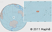 Gray Location Map of the area around 55° 19' 2" S, 95° 16' 30" E, hill shading