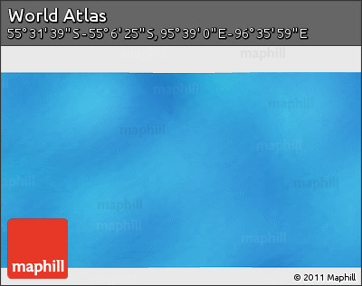 Physical 3D Map of the Area around 55° 19' 2" S, 96° 7' 30" E