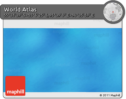 Shaded Relief 3D Map of the Area around 55° 19' 2" S, 96° 7' 30" E