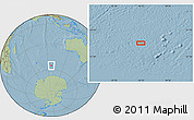 Savanna Style Location Map of the area around 55° 19' 2" S, 96° 7' 30" E, hill shading