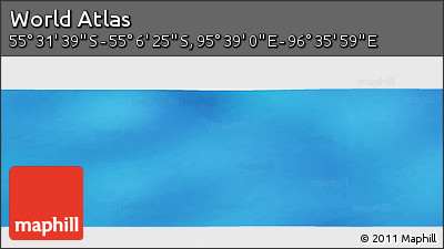 Physical Panoramic Map of the Area around 55° 19' 2" S, 96° 7' 30" E